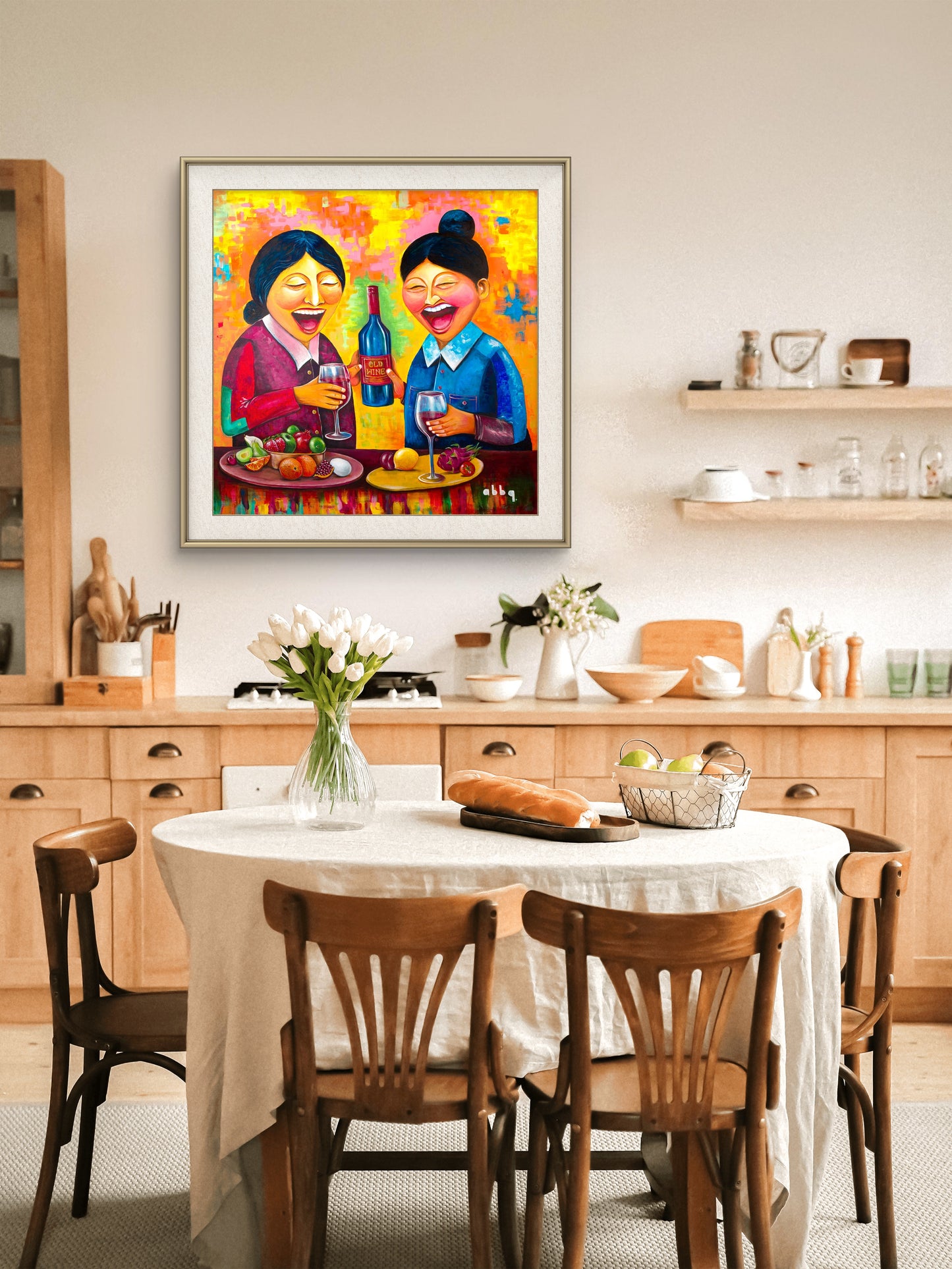 "Laughing Mona and Lisa"- An Ode to a Mother's Laughter. 100 Limited Edition Giclée Print on Canvas (Rolled and Stretched) and Fine Art Print of the Original Painting