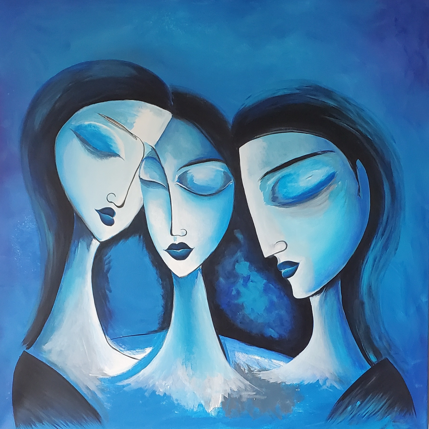 Lullaby - The Chronicles of the Butterfly Sisters. Original Painting on 36x36 Inches Canvas