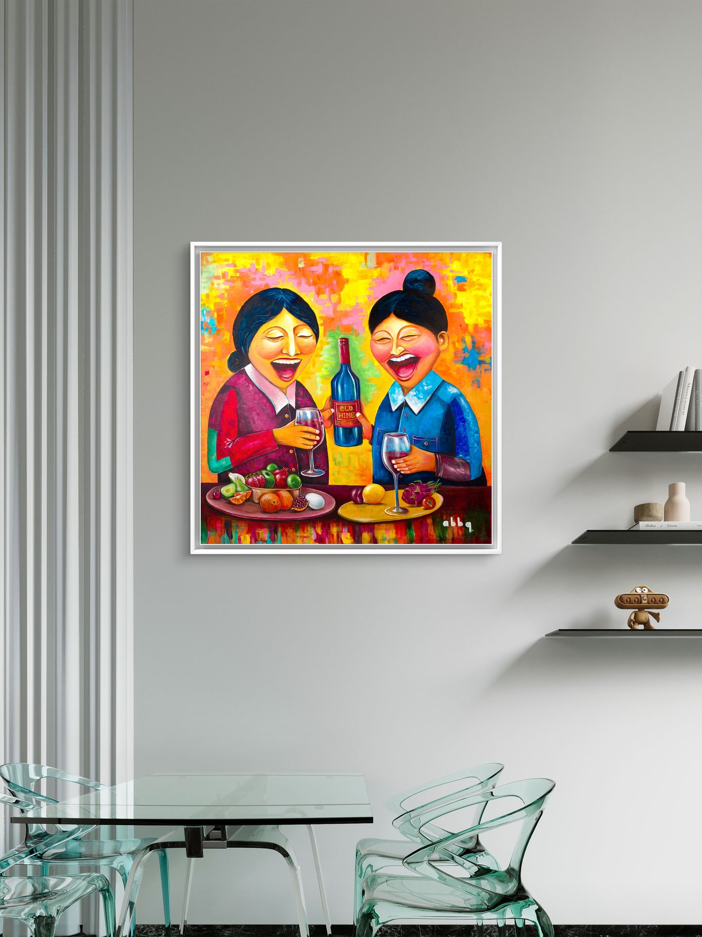 "Laughing Mona and Lisa"- An Ode to a Mother's Laughter. 100 Limited Edition Giclée Print on Canvas (Rolled and Stretched) and Fine Art Print of the Original Painting