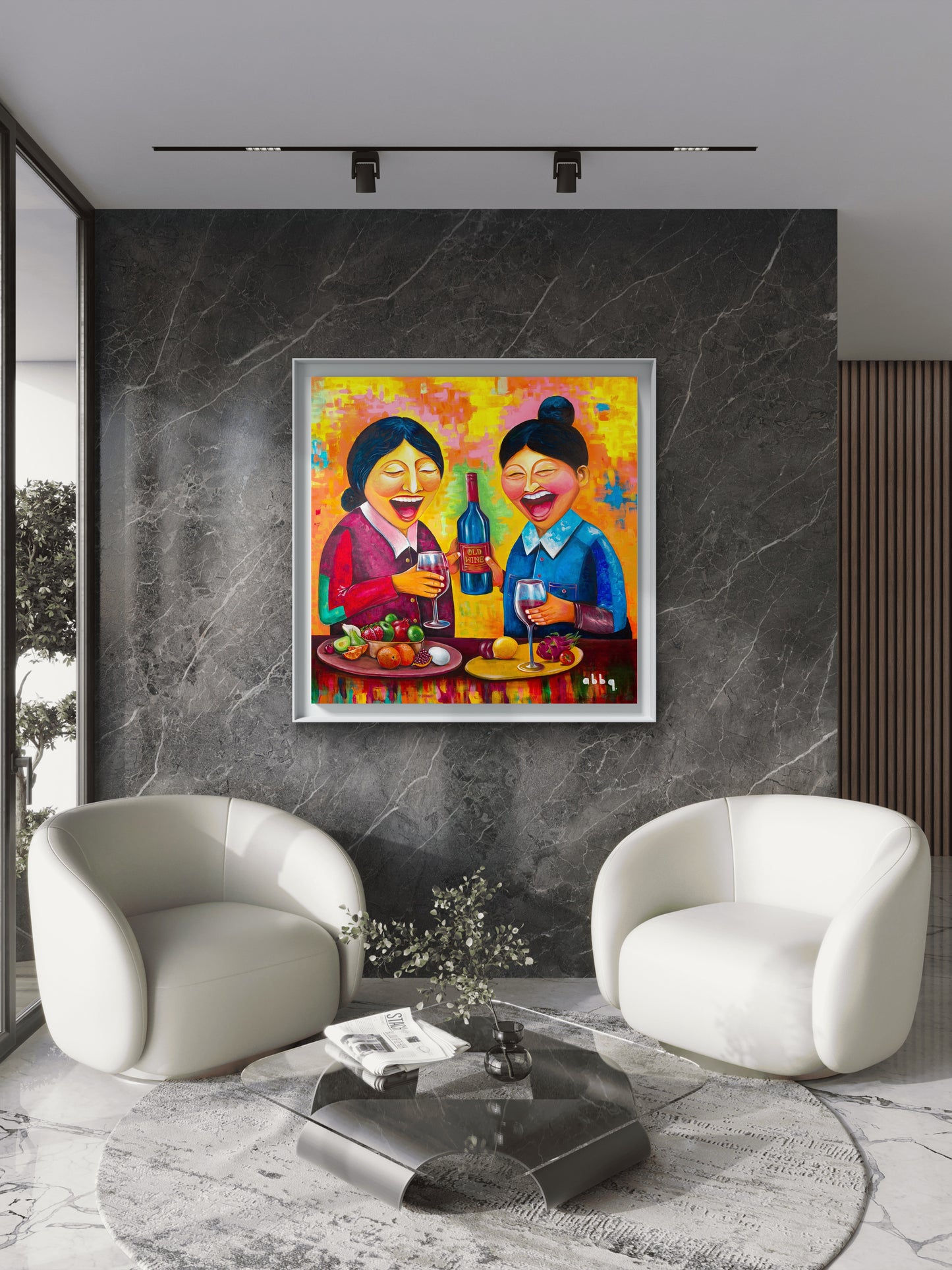 "Laughing Mona and Lisa"- An Ode to a Mother's Laughter. 100 Limited Edition Giclée Print on Canvas (Rolled and Stretched) and Fine Art Print of the Original Painting