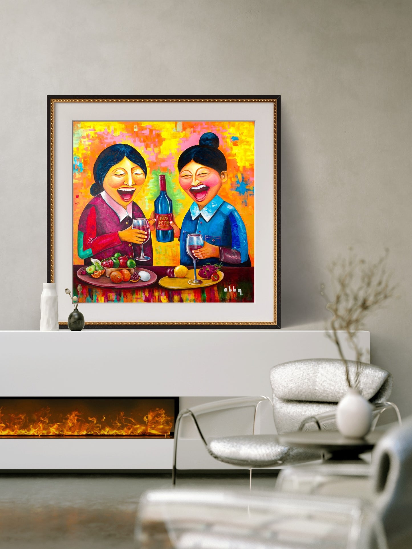 "Laughing Mona and Lisa"- An Ode to a Mother's Laughter. 100 Limited Edition Giclée Print on Canvas (Rolled and Stretched) and Fine Art Print of the Original Painting