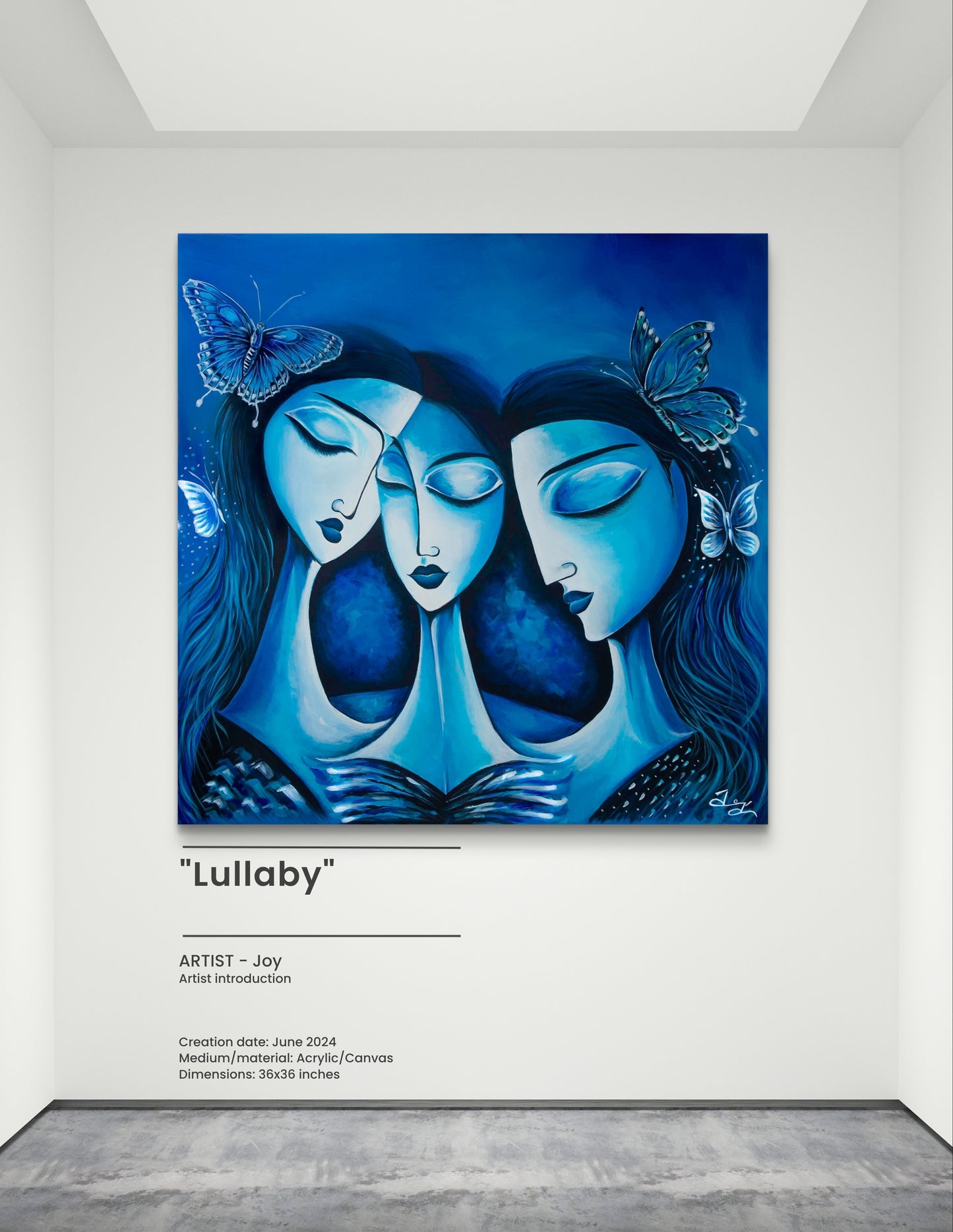 Lullaby - The Chronicles of the Butterfly Sisters. Original Painting on 36x36 Inches Canvas