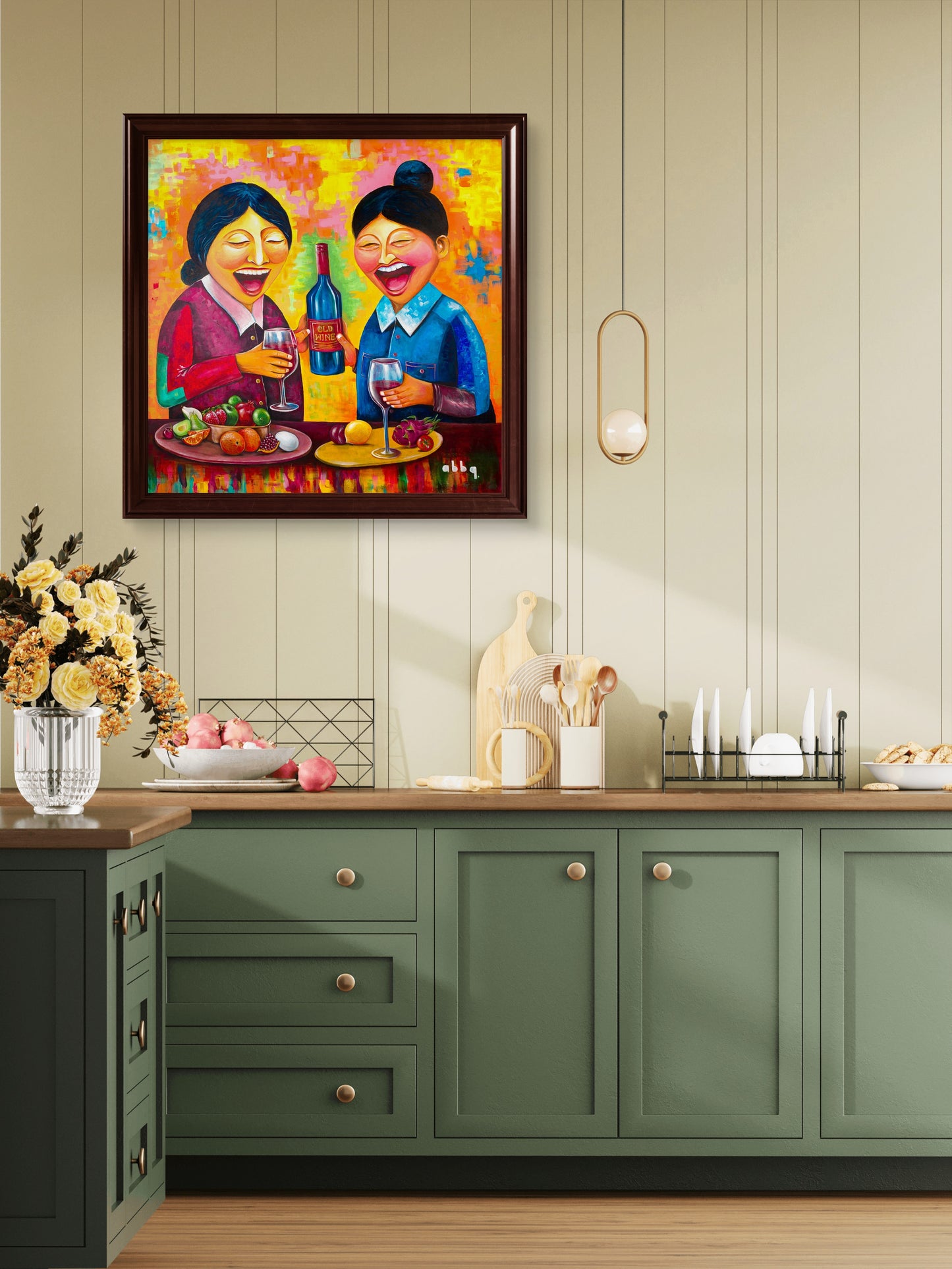 "Laughing Mona and Lisa"- An Ode to a Mother's Laughter. 100 Limited Edition Giclée Print on Canvas (Rolled and Stretched) and Fine Art Print of the Original Painting